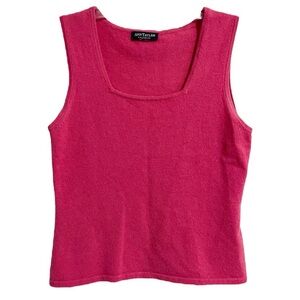 Ann Taylor Sleeveless Cashmere Sweater Vest Top Square Neck XS Pink Flawed